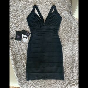 Herve Leger AUTHENTIC black Sela mini dress